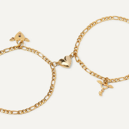 Dainty Gold Heart Charm Bracelet with Luxury Chain - Fine Jewelry
 - ModishWorld