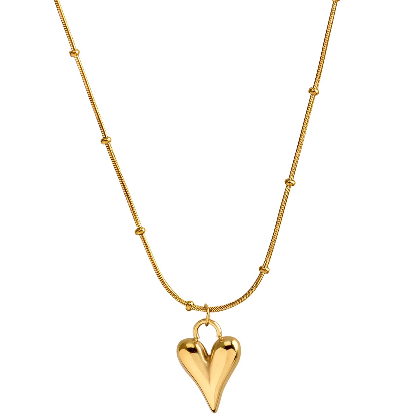 Elegant Romantic Gold Heart Necklace for Valentine's Day
 - ModishWorld