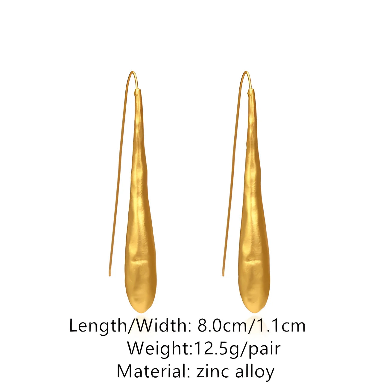 Botanical Earrings with Gold Leaf Texture and Vein Detail
 - ModishWorld