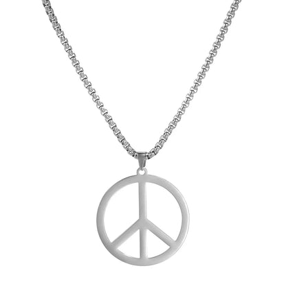 Minimalist Bohemian Hippie Gold Peace Sign Necklace
 - ModishWorld