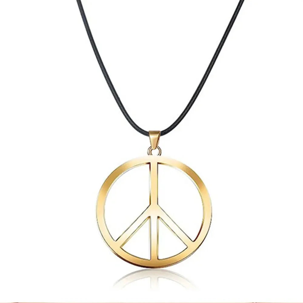 Minimalist Unisex Gold Peace Sign Necklace
 - ModishWorld
