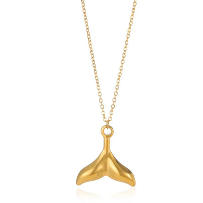 Necklace with Gold Sea Creature Charms: Starfish, Shell, Pearl, Mermaid Tail
 - ModishWorld