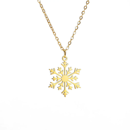 Elegant Gold Snowflake Necklace: Perfect Winter Jewelry or Holiday Gift
 - ModishWorld
