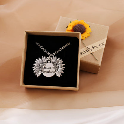 Inspirational Gold Sunflower Necklace: My Sunshine Pendant
 - ModishWorld