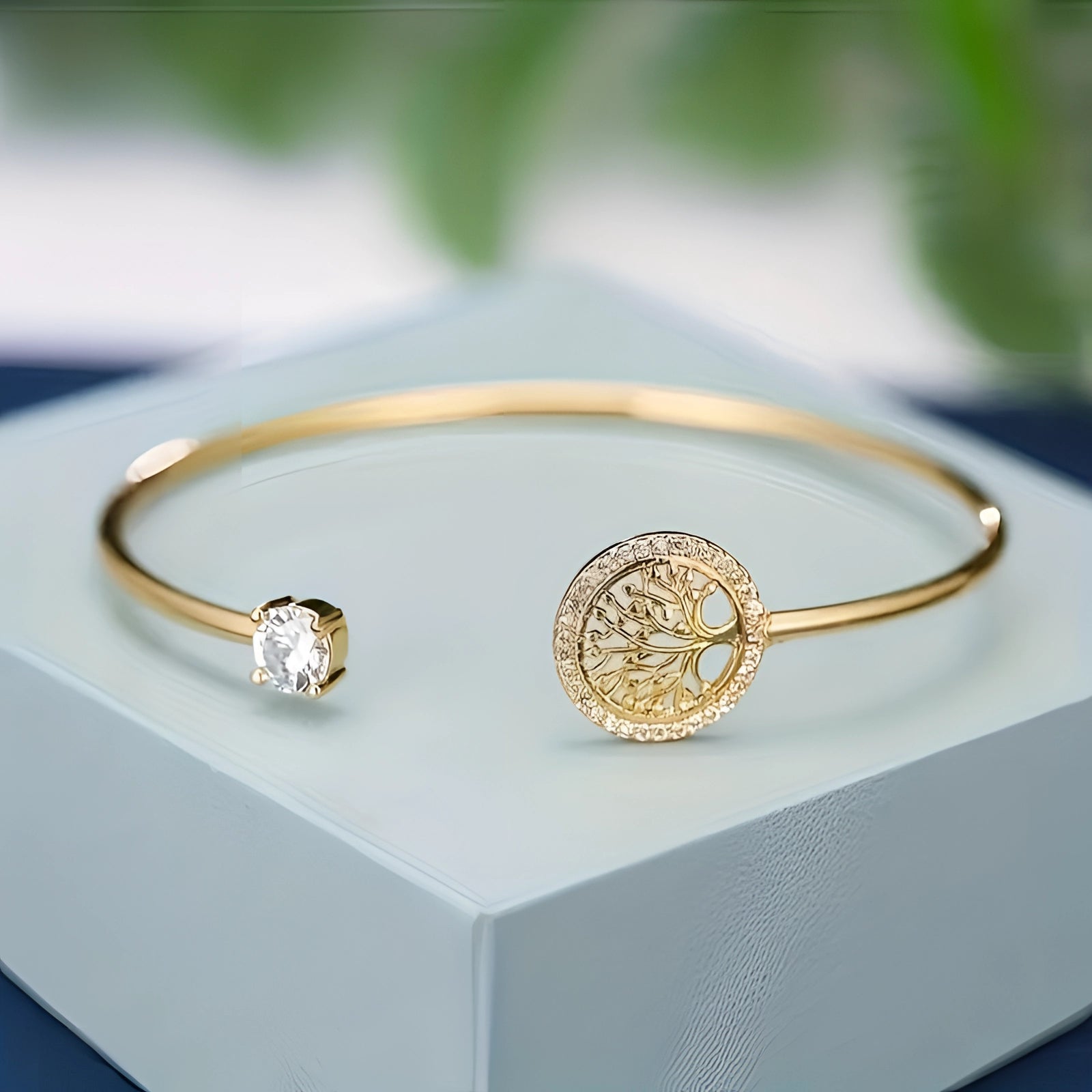 Adjustable Gold Tree of Life Bracelet with Delicate Filigree
 - ModishWorld