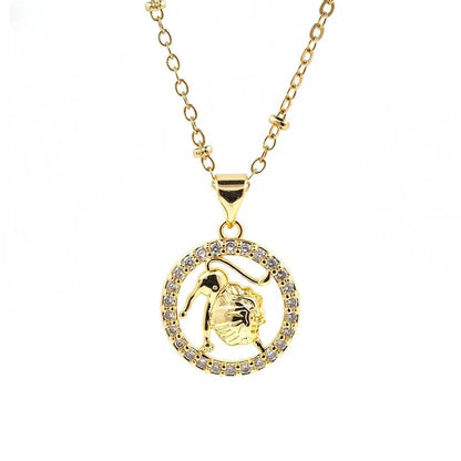 Elegant Fantasy Gold Unicorn Necklace with Diamond Accent
 - ModishWorld