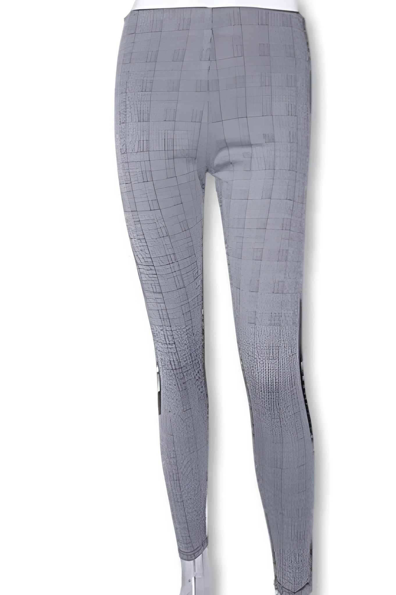 Women's High-Waisted Grey Slim-Fit Plaid Office Pants
 - ModishWorld