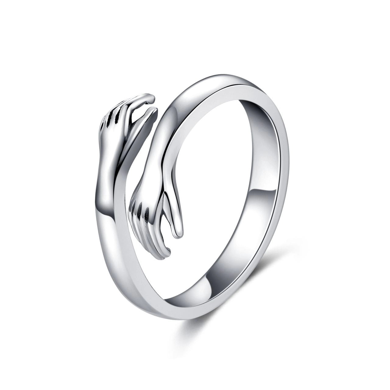 Sterling Silver Couple Hands Ring - Romantic Gift for Couples
 - ModishWorld