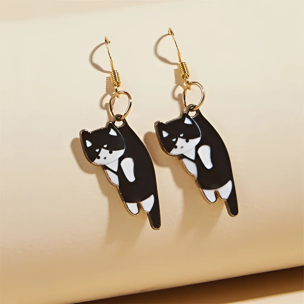 Charming Hand-Painted Cat Earrings: A Cute Animal-Themed Acrylic Jewelry Gift
 - ModishWorld
