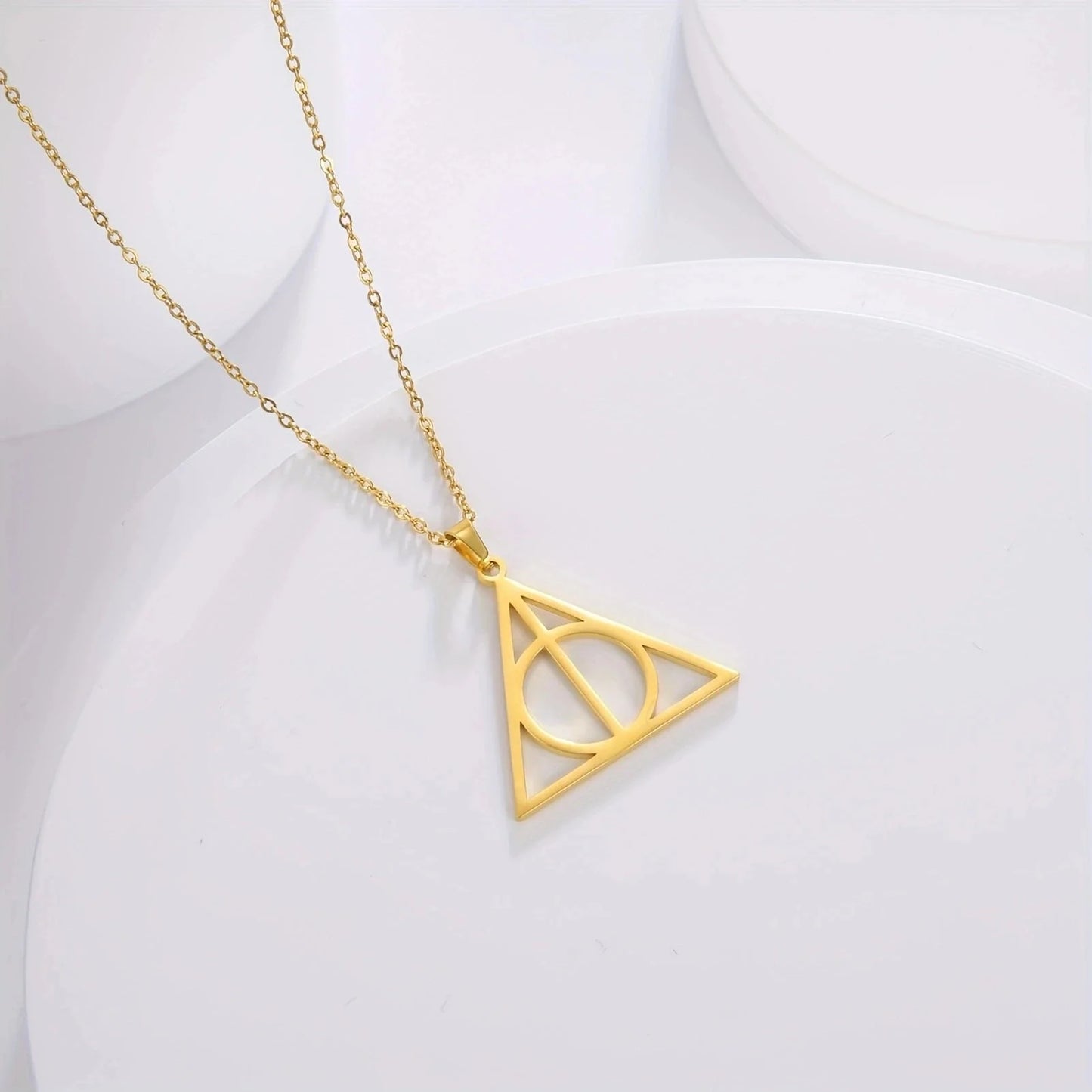 Deathly Hallows Silver Necklace Pendant - Wizarding Charm
 - ModishWorld