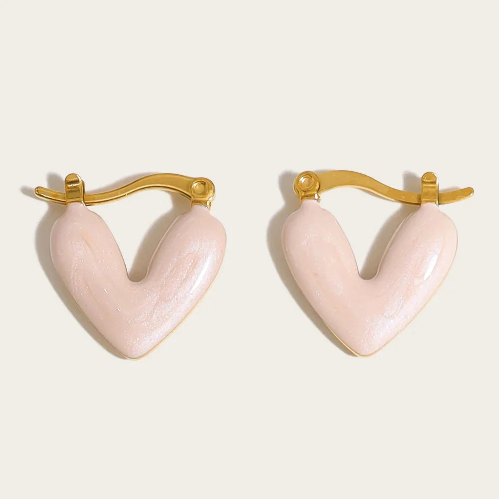 Handmade Heart Enamel Earrings - Designer Valentine's Jewelry
 - ModishWorld