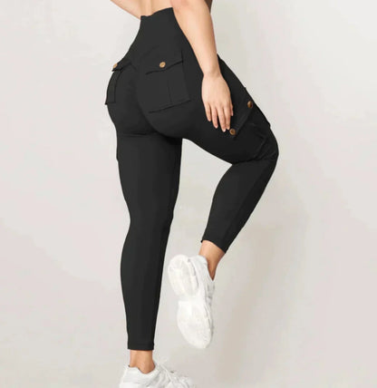 Stylish and Comfortable Black Women's Slim-Fit High-Waisted Cargo Pants
 - ModishWorld