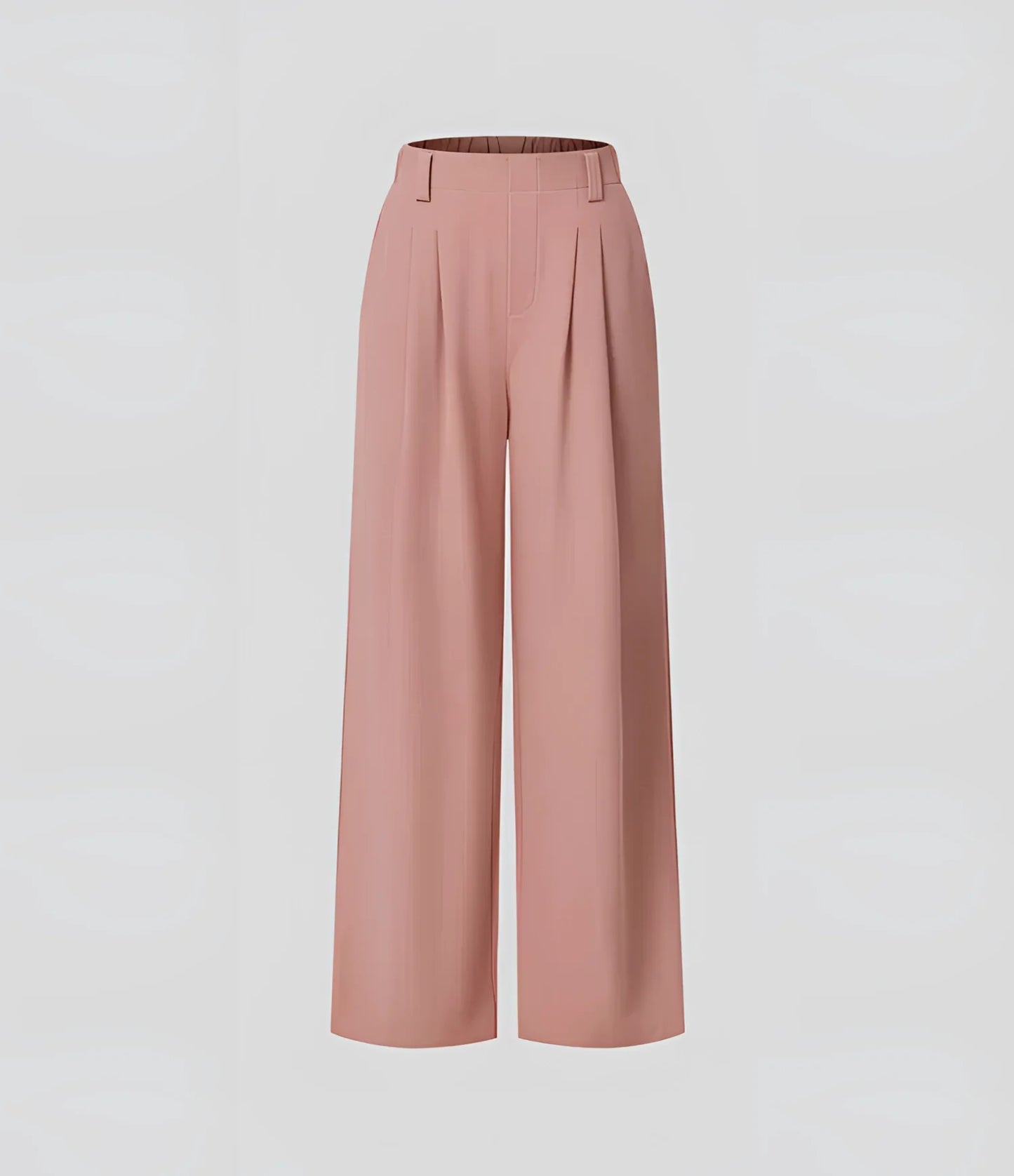 Women's Pink High-Waisted Wide Leg Pleated Formal Trousers
 - ModishWorld