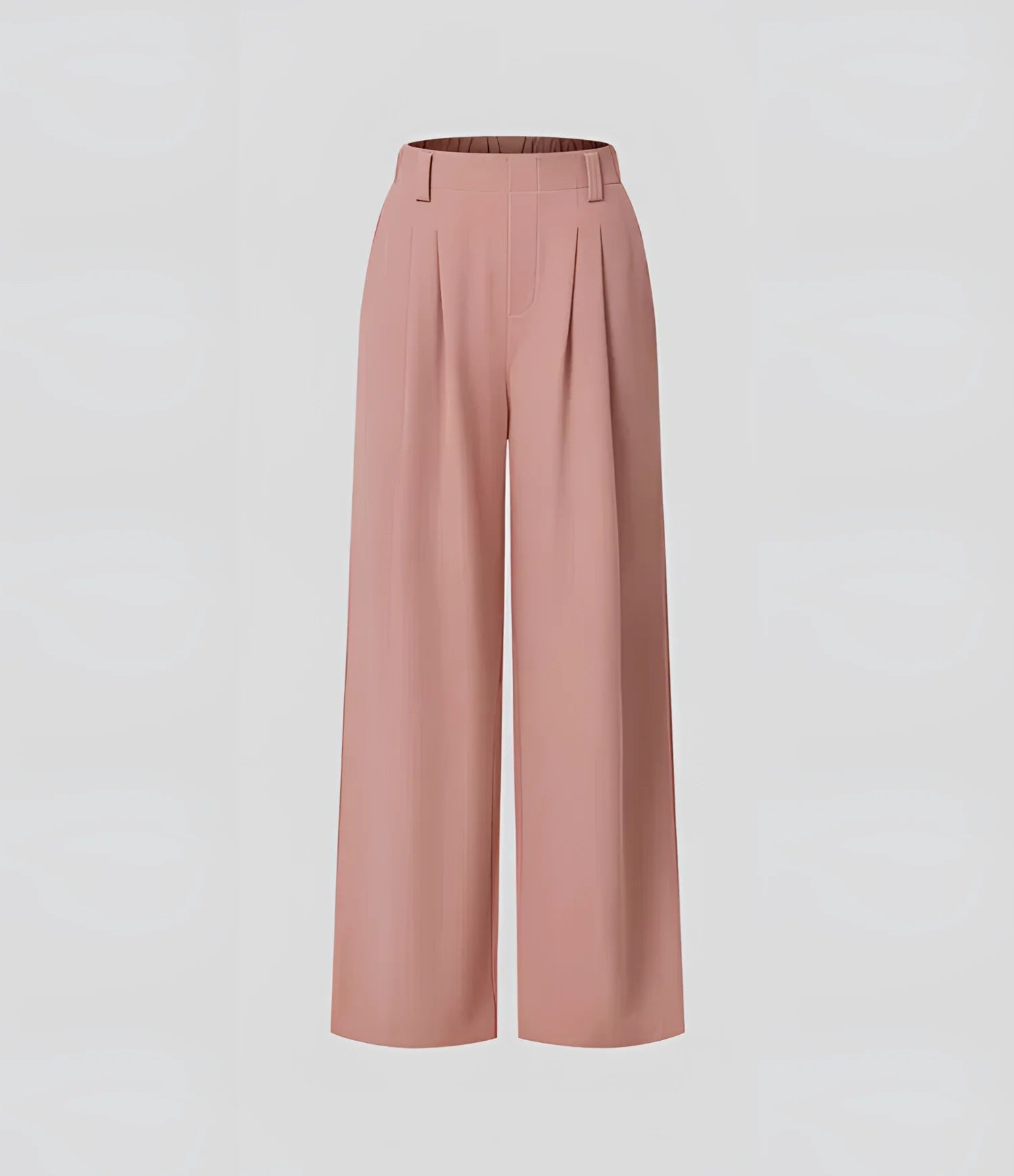 Women's Pink High-Waisted Wide Leg Pleated Formal Trousers
 - ModishWorld