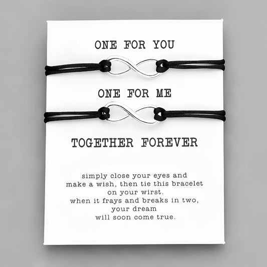 Adjustable Sterling Silver Infinity Red String Couple's Bracelet Gift
 - ModishWorld