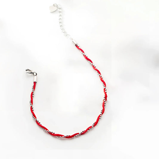 Adjustable Women's Bracelet, La Monada 925 Sterling Silver with Red String
 - ModishWorld