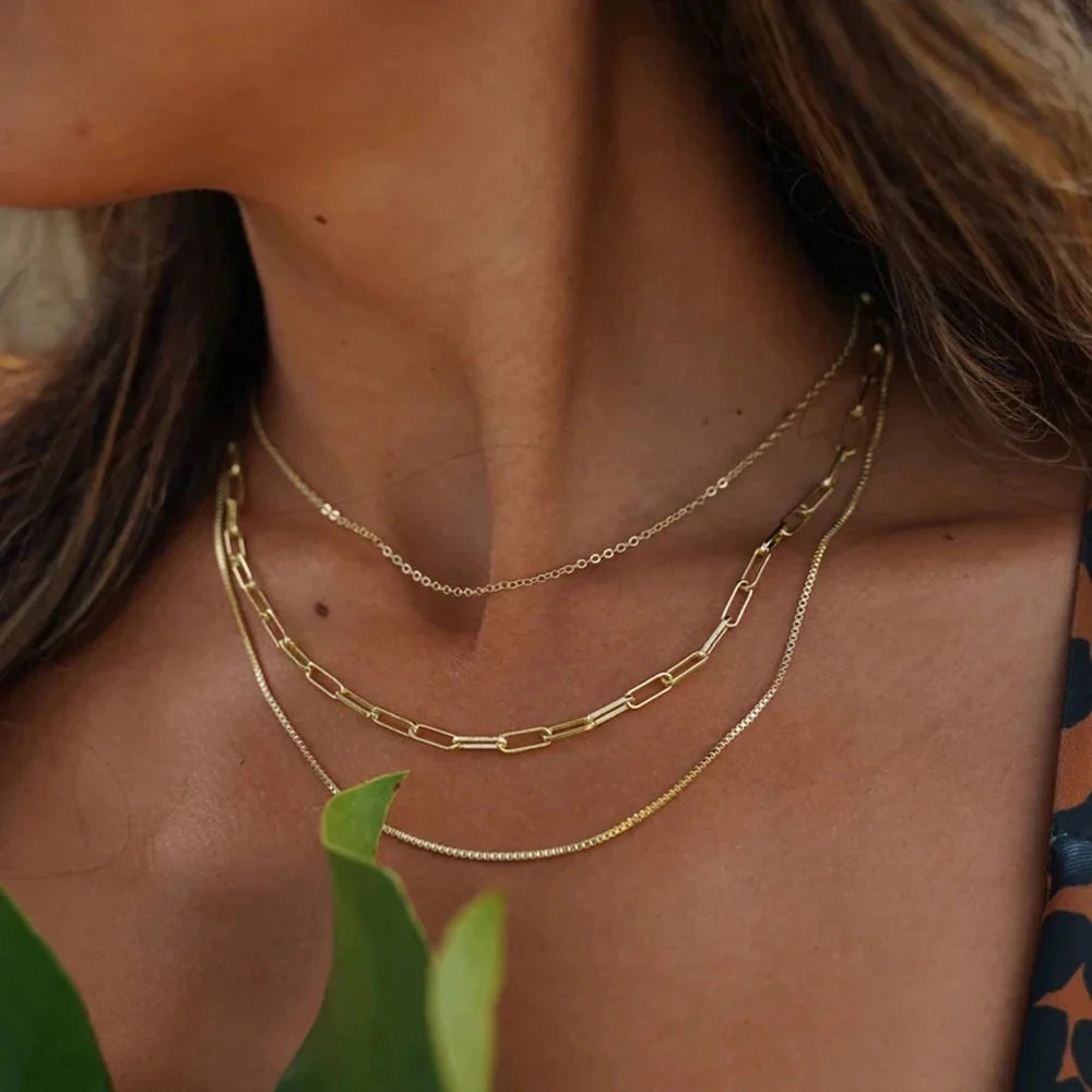 Elegant Multi-Strand Adjustable Necklace with 18K Gold Plating
 - ModishWorld