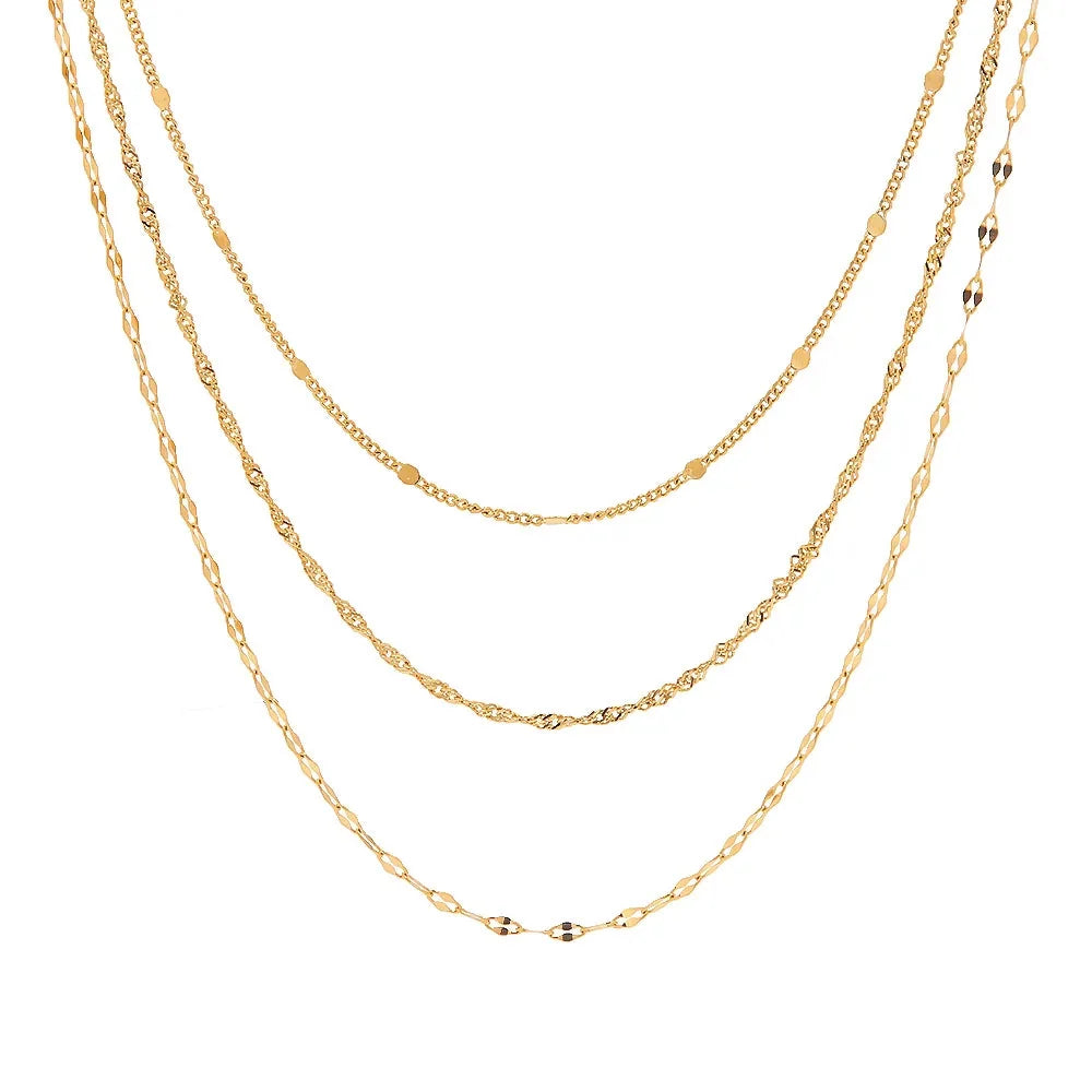 Elegant Multi-Strand 18K Gold Layered Necklace for Women
 - ModishWorld