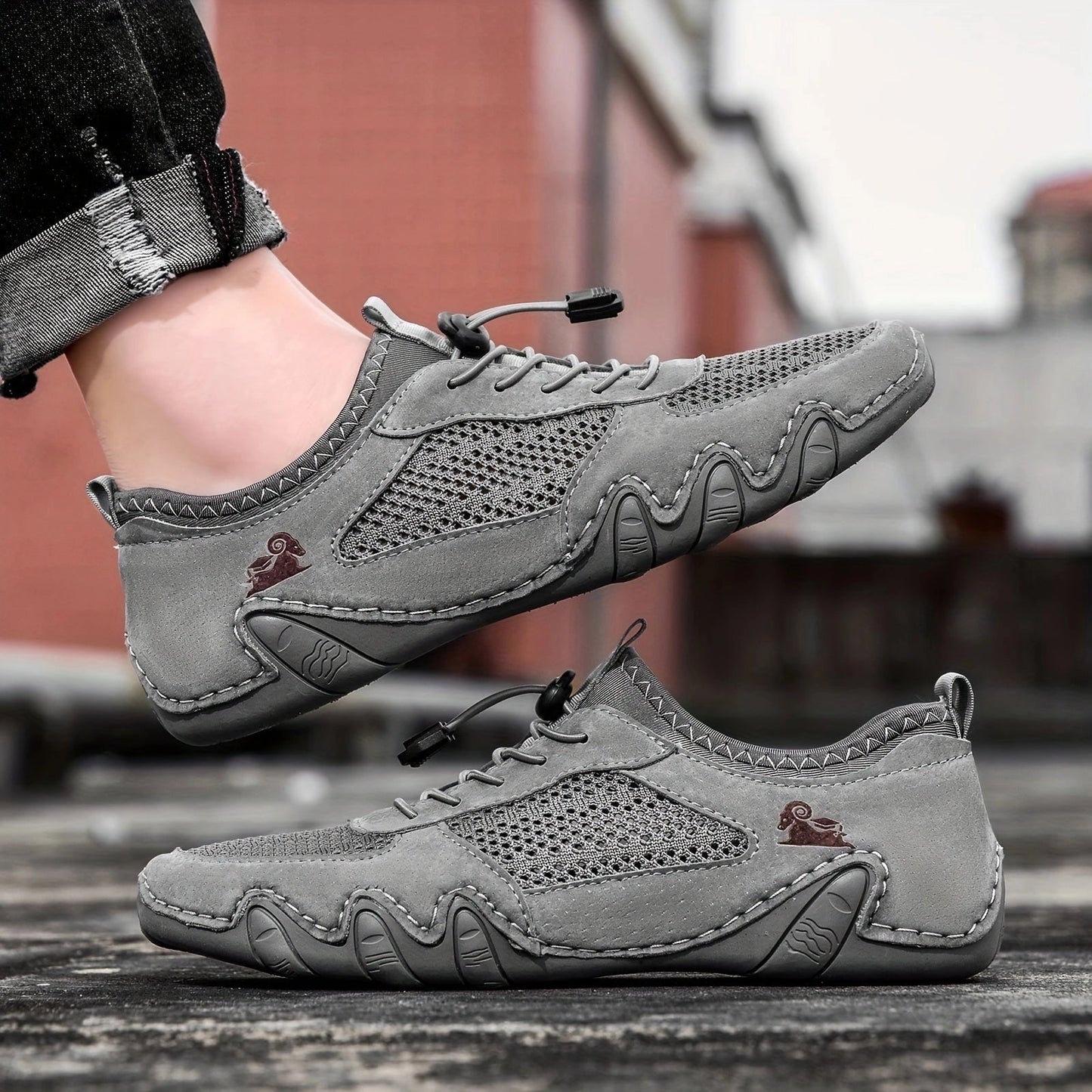Men's Grey Slip-On Sneakers: Lightweight, Breathable, Comfort Sole
 - ModishWorld