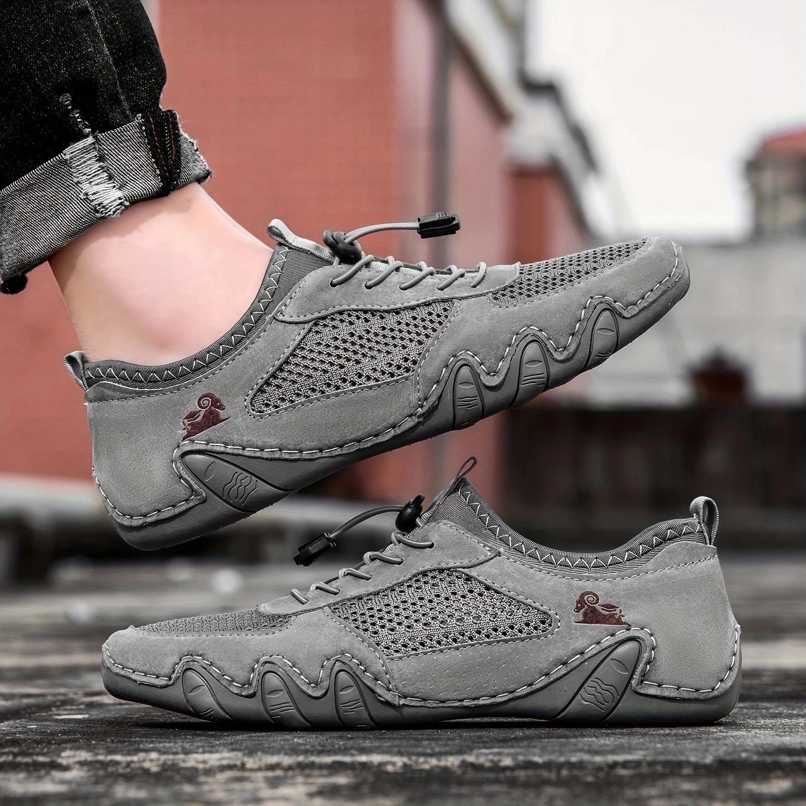 Men's Grey Slip-On Sneakers: Lightweight, Breathable, Comfort Sole
 - ModishWorld