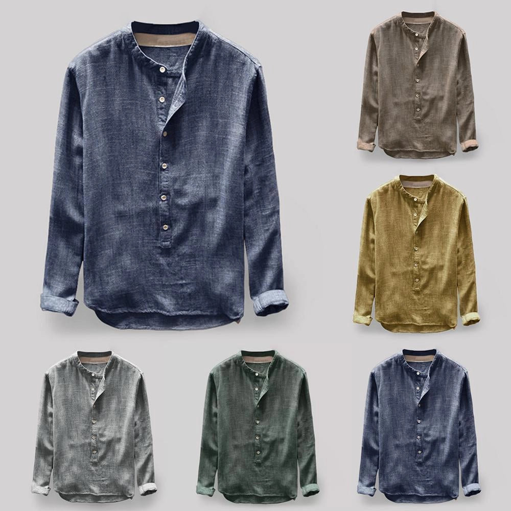 Men's Relaxed Fit Linen Henley: Casual, Breathable & Sustainable
 - ModishWorld