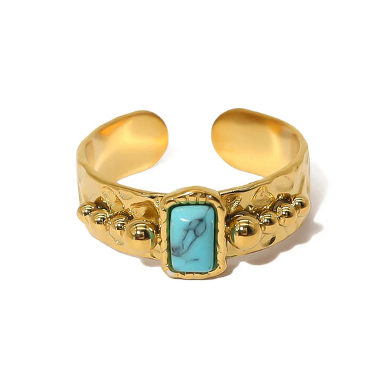 Women's Vintage Gemstone Rings: 18K Gold-Plated Luxury
 - ModishWorld