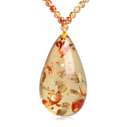 Elegant Baltic Amber Necklace with Embedded Insects
 - ModishWorld