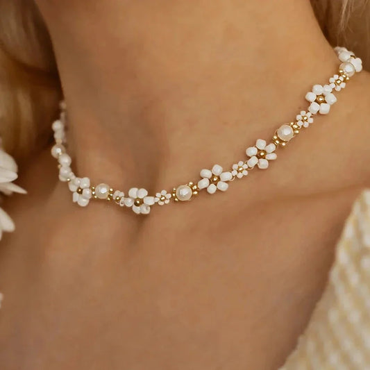 Elegant Pearl and Gold Bridal Choker Necklace for Weddings & Formal Events
 - ModishWorld