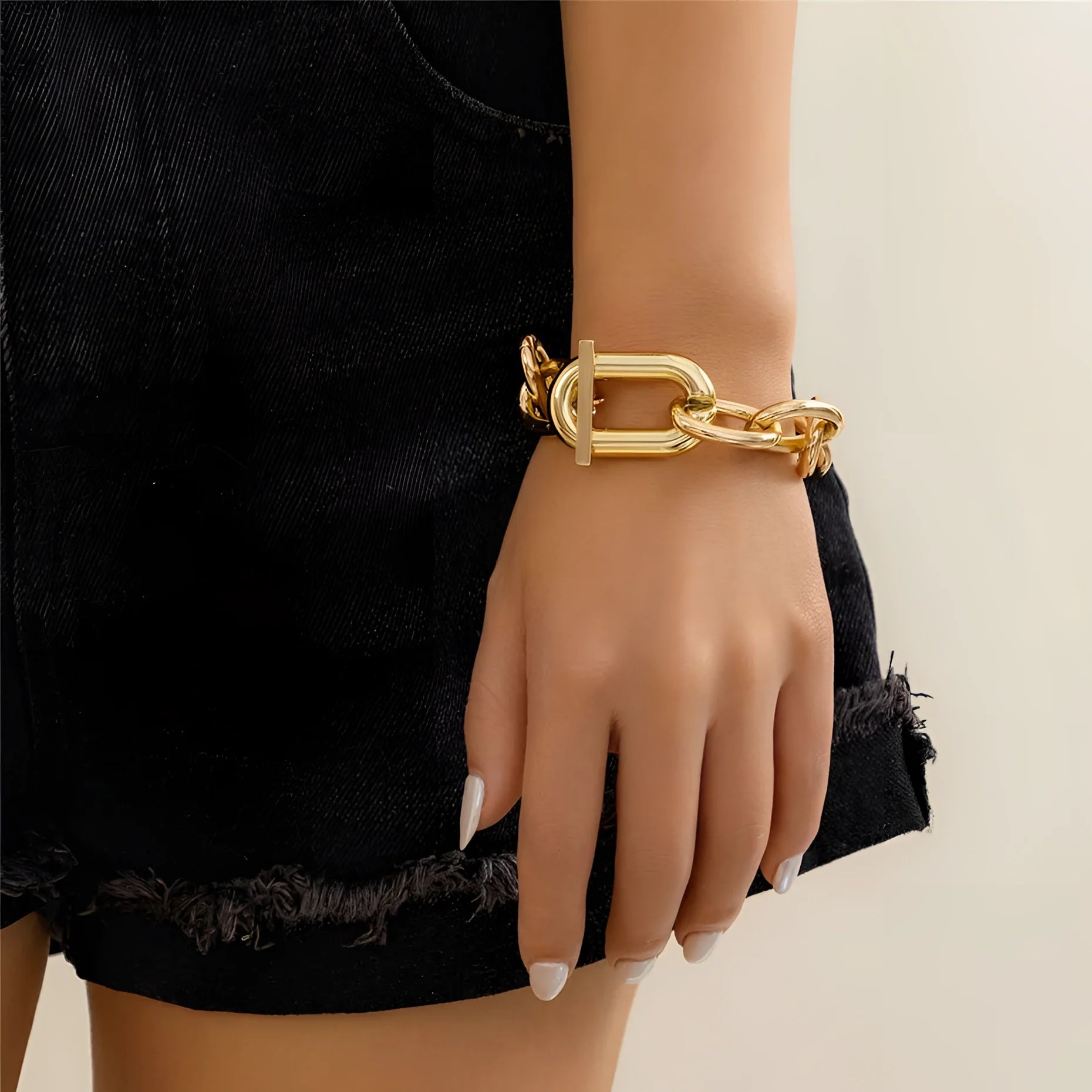 High-End Gold Chain Necklace and Bracelet Set
 - ModishWorld