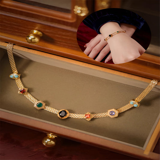 Elegant Gold Bracelet with Gemstones: A Luxury Designer Gift
 - ModishWorld