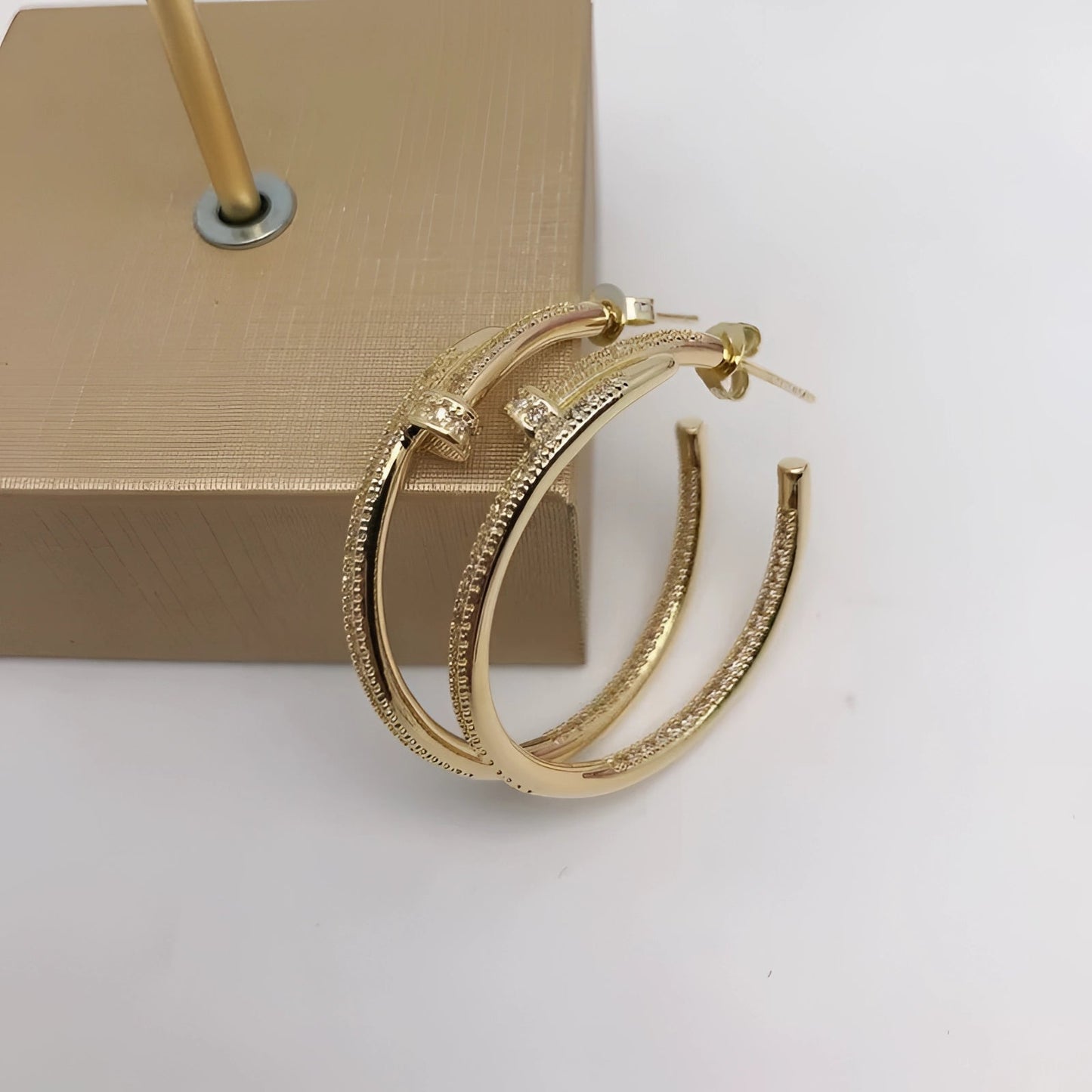 High-End Diamond Hoop Earrings in Rose, Silver, and Gold
 - ModishWorld