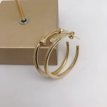 High-End Diamond Hoop Earrings in Rose, Silver, and Gold
 - ModishWorld