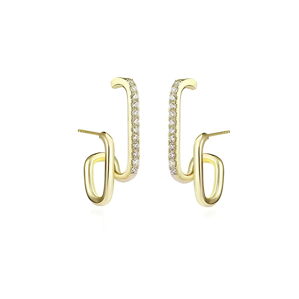 Designer Gold Hoop Earrings with Gemstones – Luxurious Statement Piece
 - ModishWorld