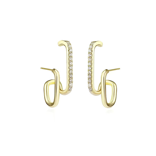 Designer Gold Hoop Earrings with Gemstones – Luxurious Statement Piece
 - ModishWorld