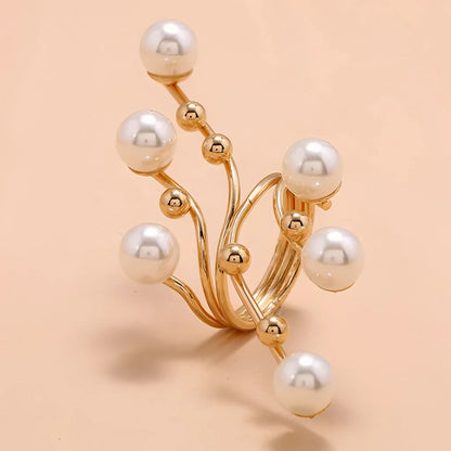 Elegant Gold Pearl Branch Ring - Designer Luxury Jewelry for Women
 - ModishWorld