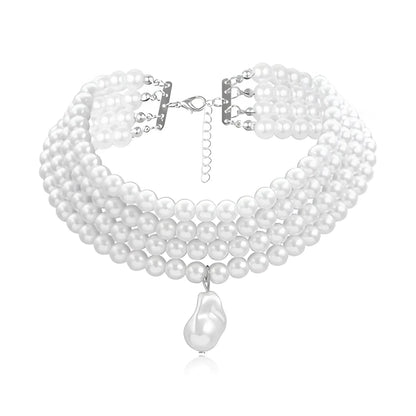Elegant Bridal Pearl Choker Necklace with Gold Clasp
 - ModishWorld