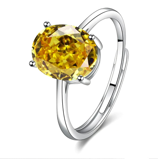 Elegant Yellow Diamond Ring in 925 Sterling Silver, Round Cut - MEEKCAT
 - ModishWorld