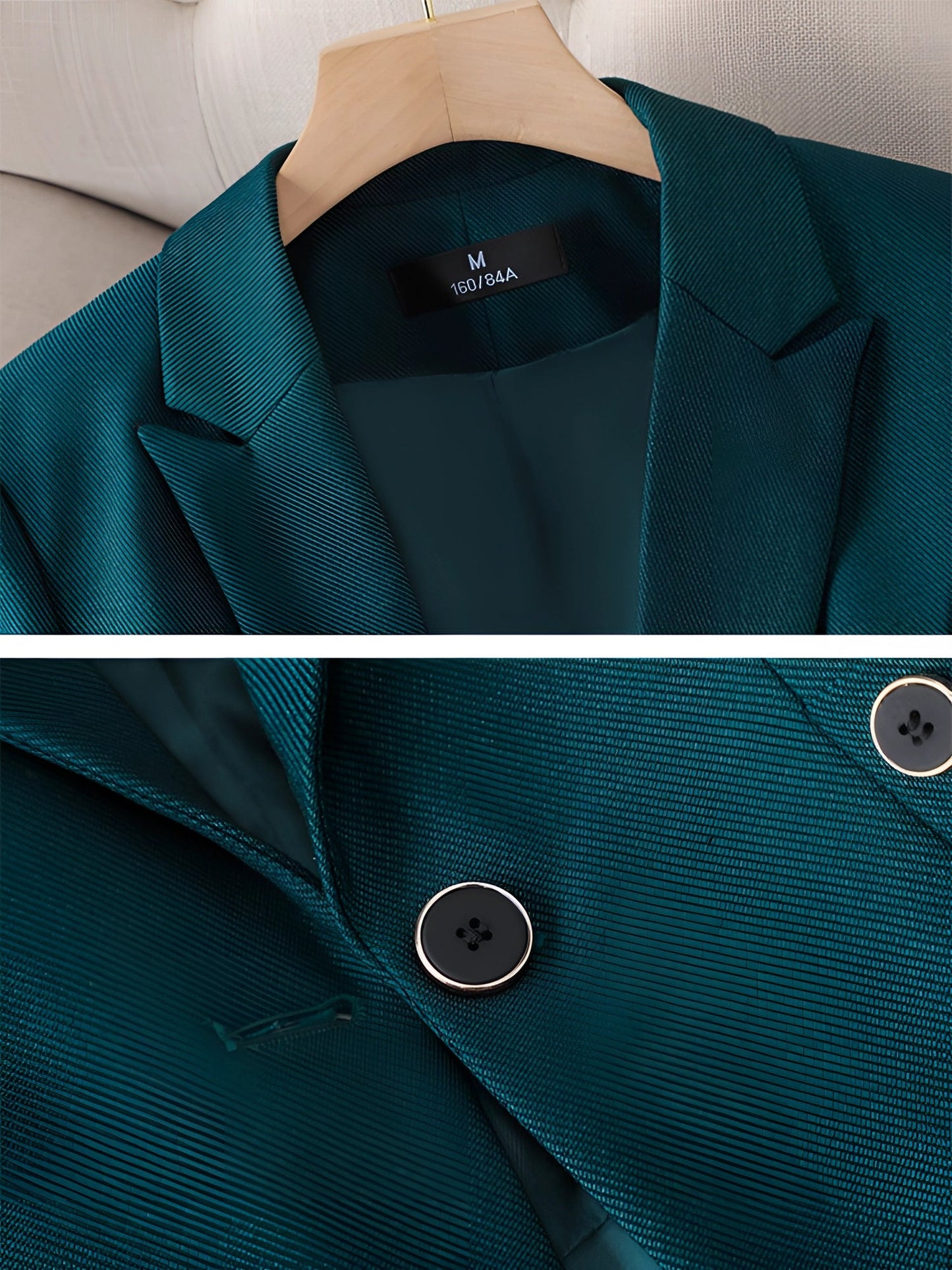 Designer Teal Textured Blazer by MAA KOSH BA - Women's Office Wear
 - ModishWorld