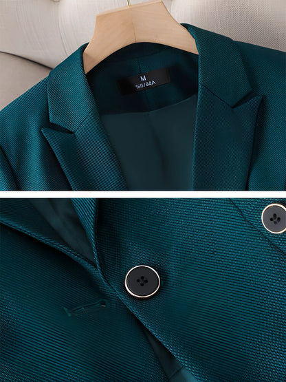 Designer Teal Textured Blazer by MAA KOSH BA - Women's Office Wear
 - ModishWorld