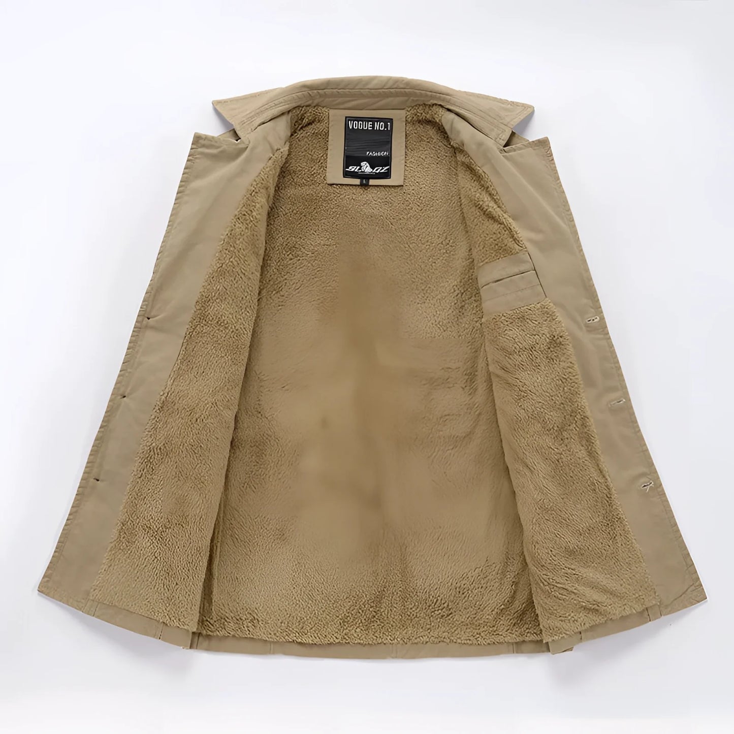 Stylish Men's Lightweight Beige Sherpa Jacket with Fleece Lining for Winter
 - ModishWorld
