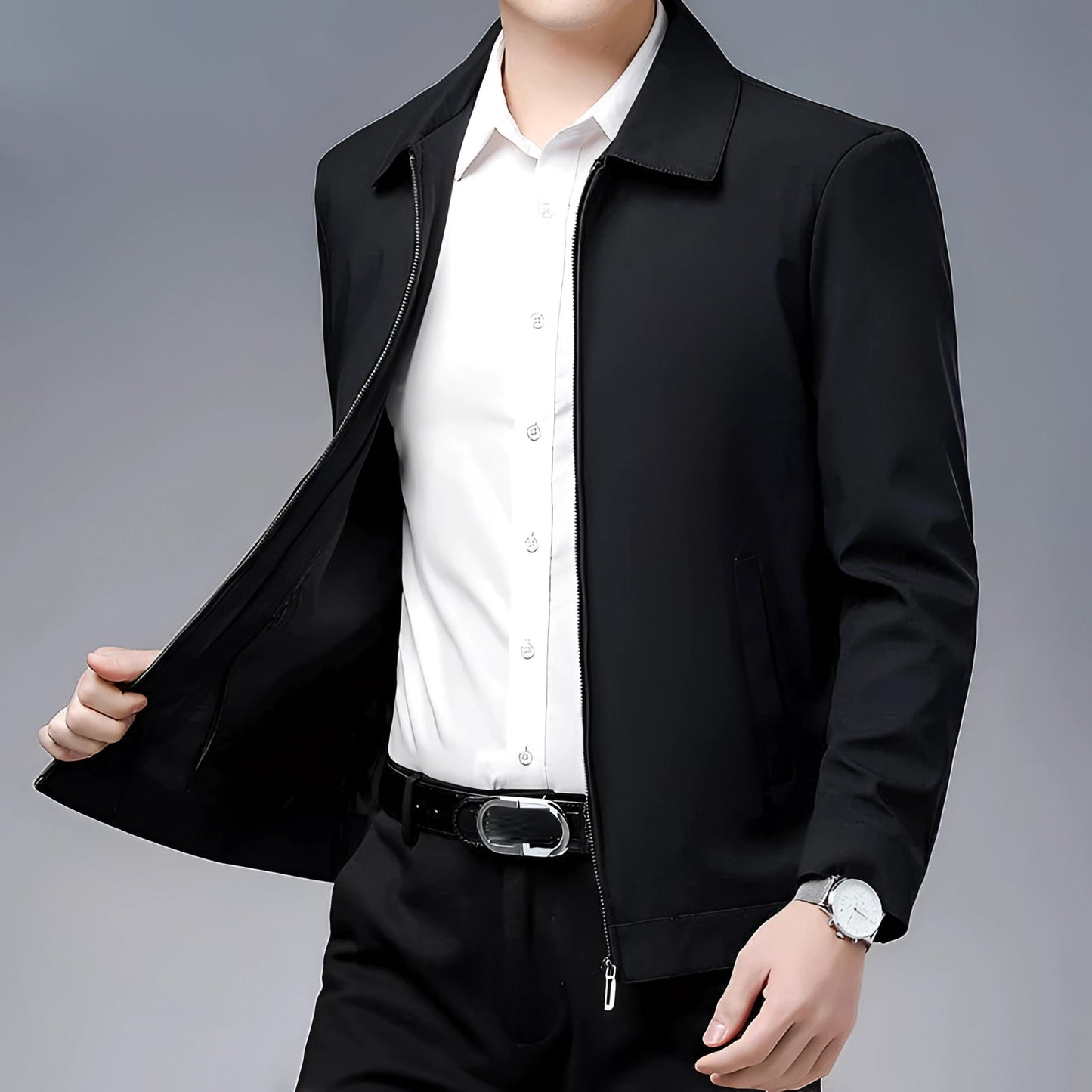 Slim Fit Lightweight Black Men's Blazer for Business Casual
 - ModishWorld