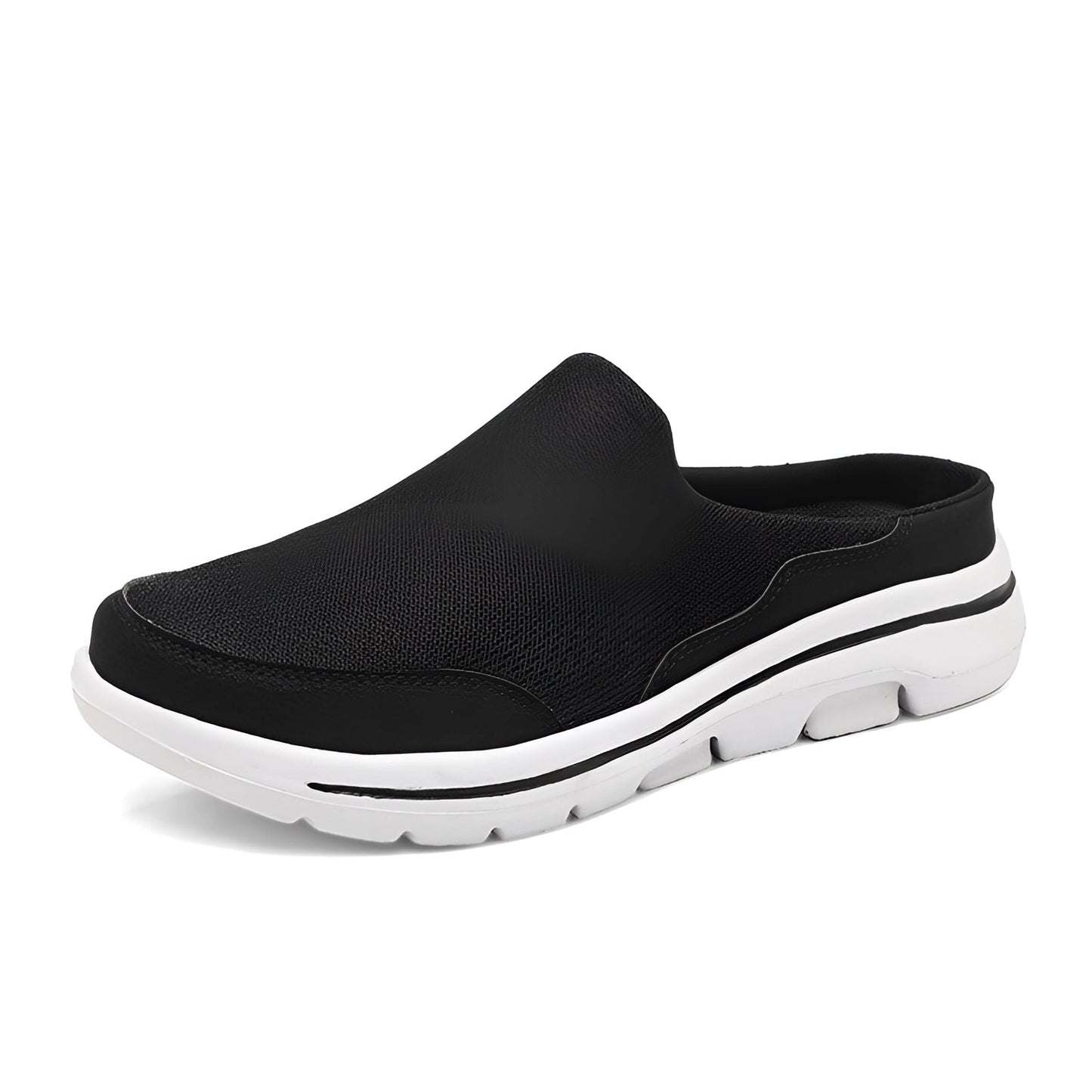 Comfortable, Breathable, Lightweight Men's Black Slip-On Walking Shoes
 - ModishWorld