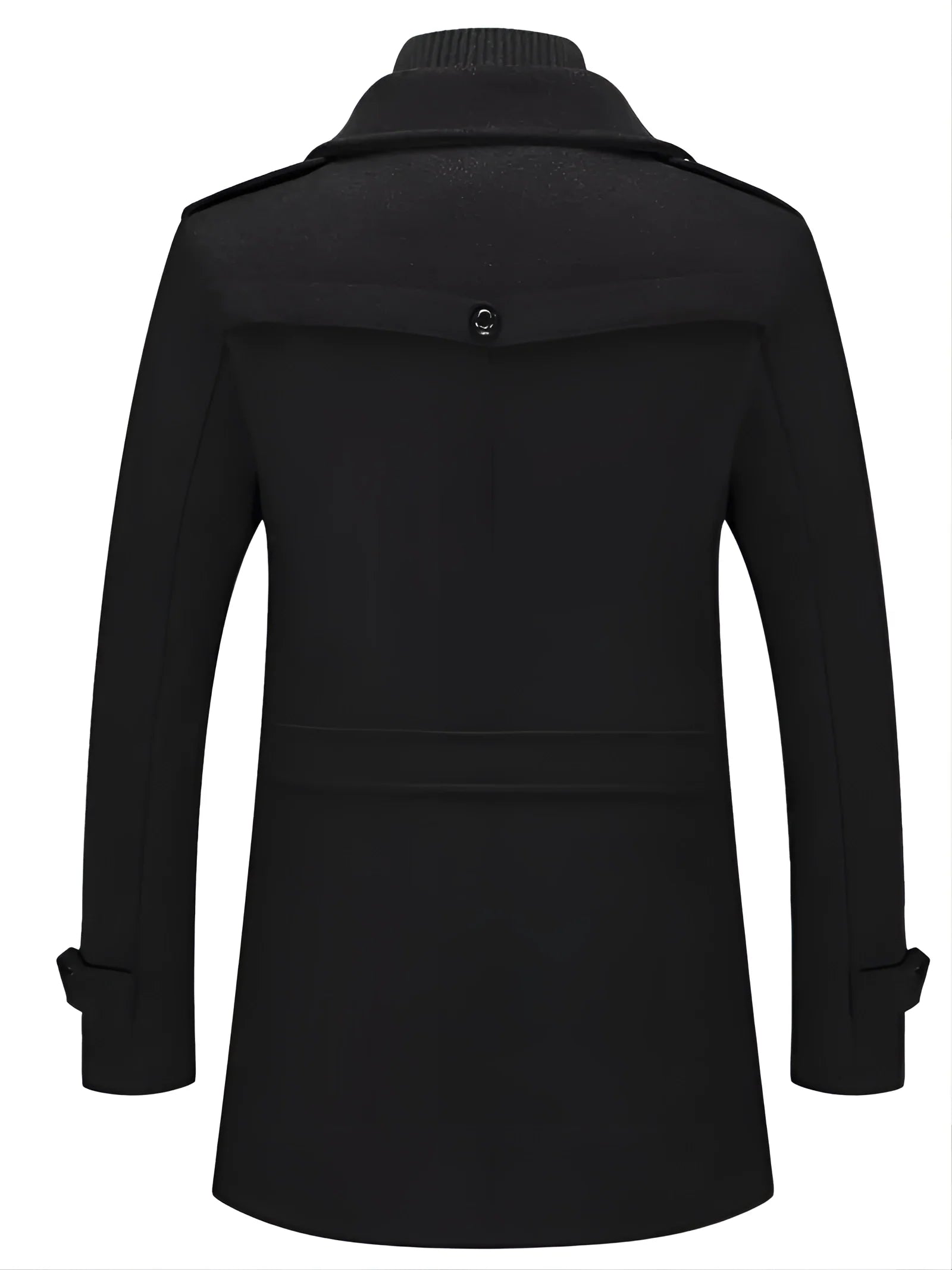 Classic Men's Black Wool Peacoat: Double-Breasted & Formal Winter Wear
 - ModishWorld