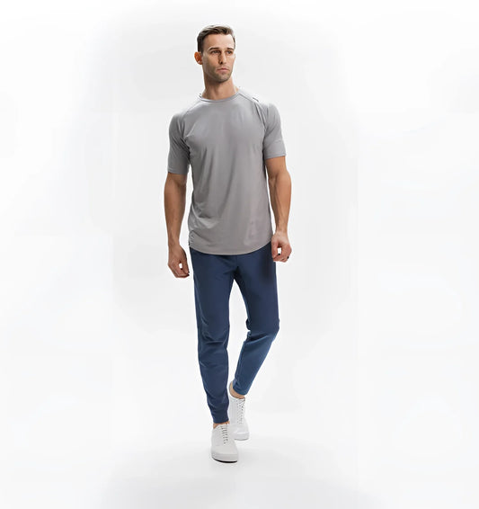Athletic T-Shirt for Men, Light Grey, Moisture-Wicking and Quick-Drying
 - ModishWorld
