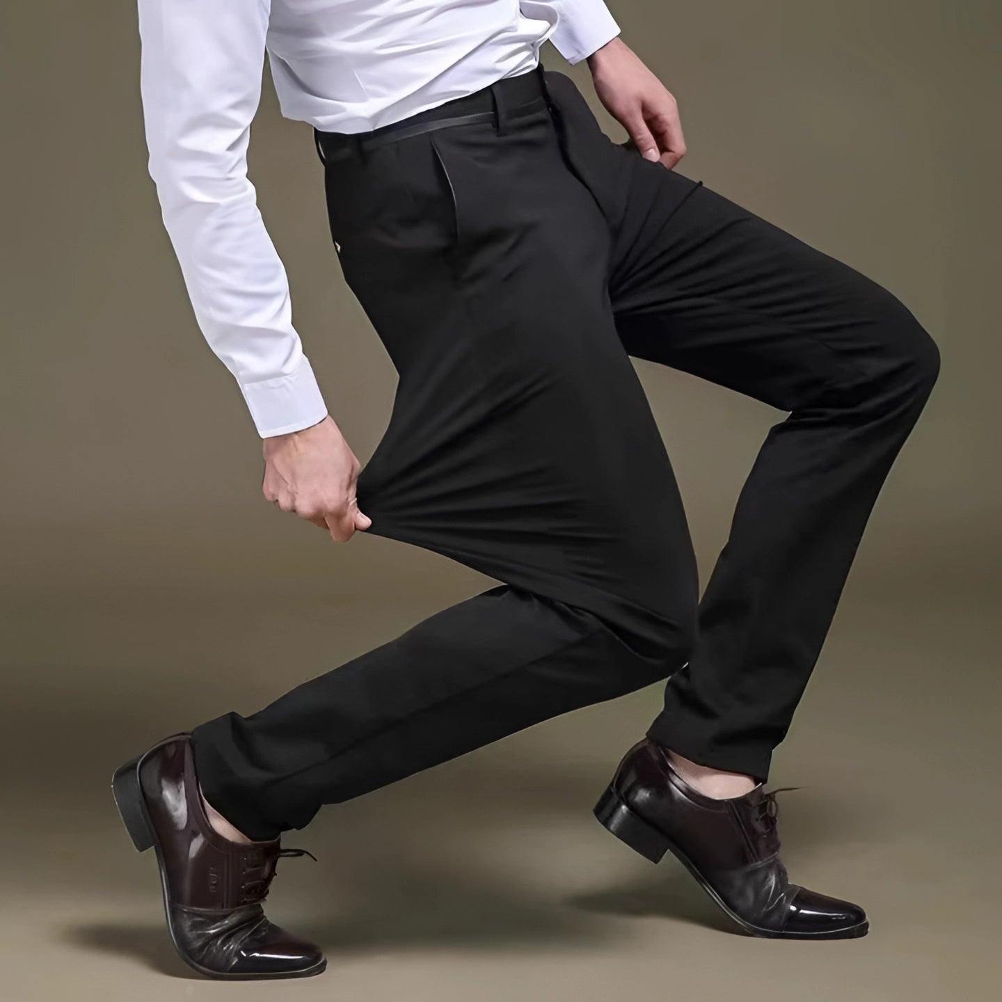 Slim Fit Wrinkle-Resistant Stretch Business Trousers for Men
 - ModishWorld