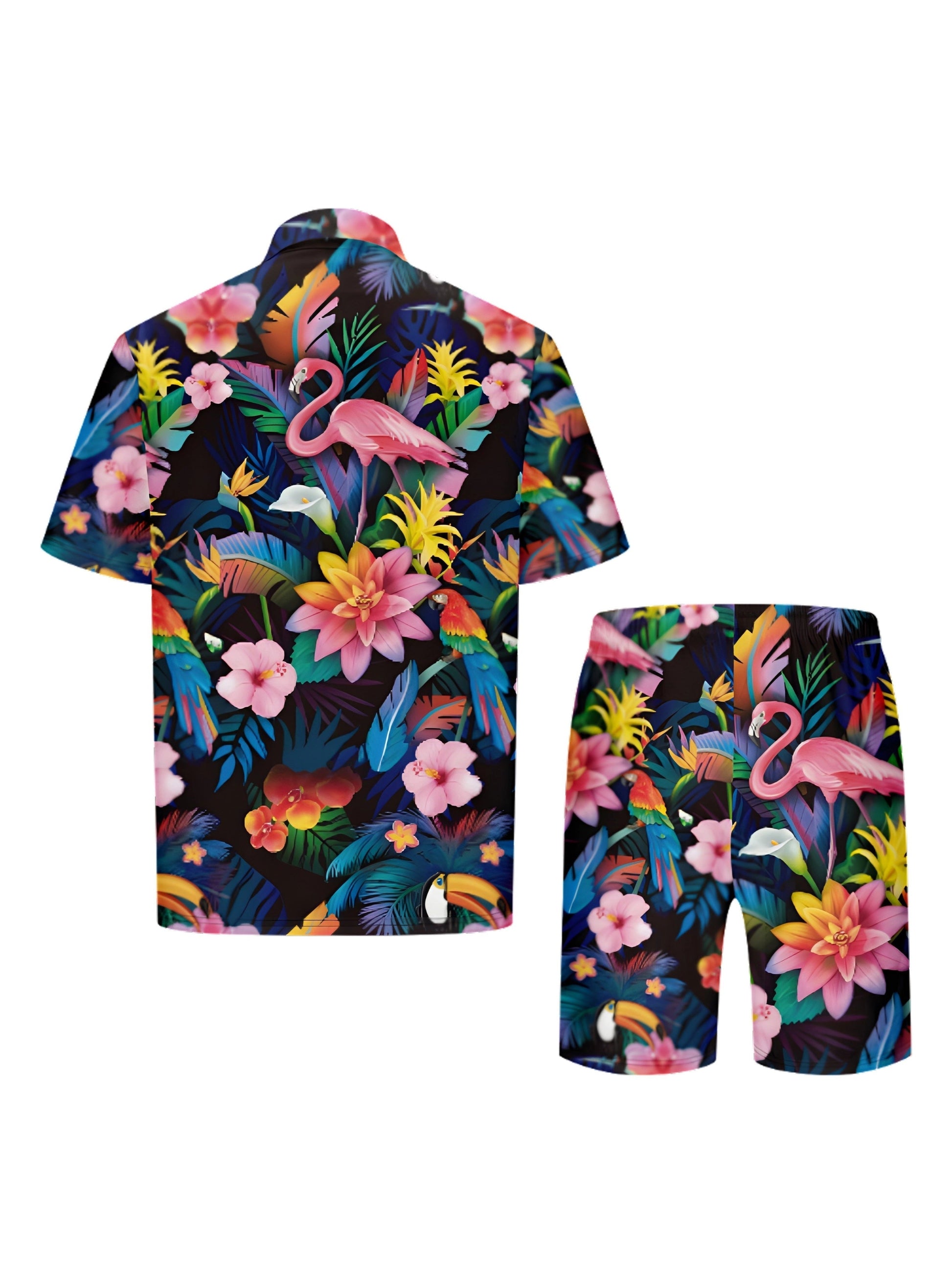 Hawaiian Shirt and Shorts Set for Men:  Vibrant Tropical Floral Design
 - ModishWorld