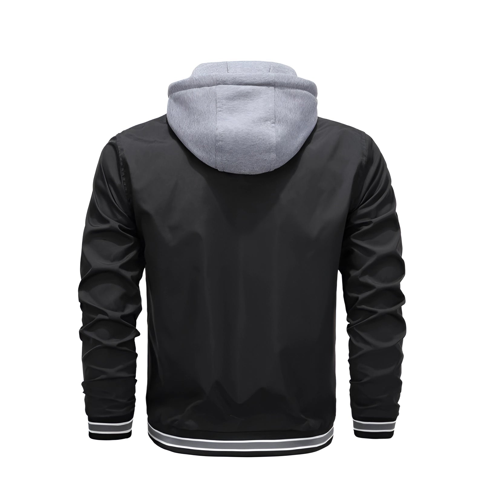 Athletic Hoodie for Men: Black, Grey, Contrast Sleeves
 - ModishWorld
