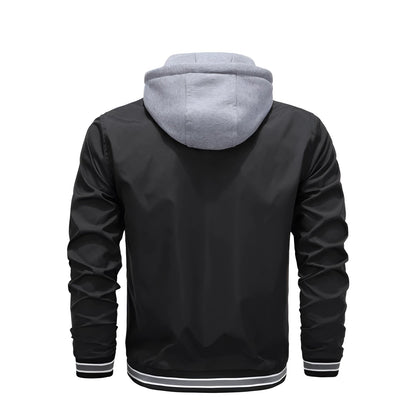 Athletic Hoodie for Men: Black, Grey, Contrast Sleeves
 - ModishWorld