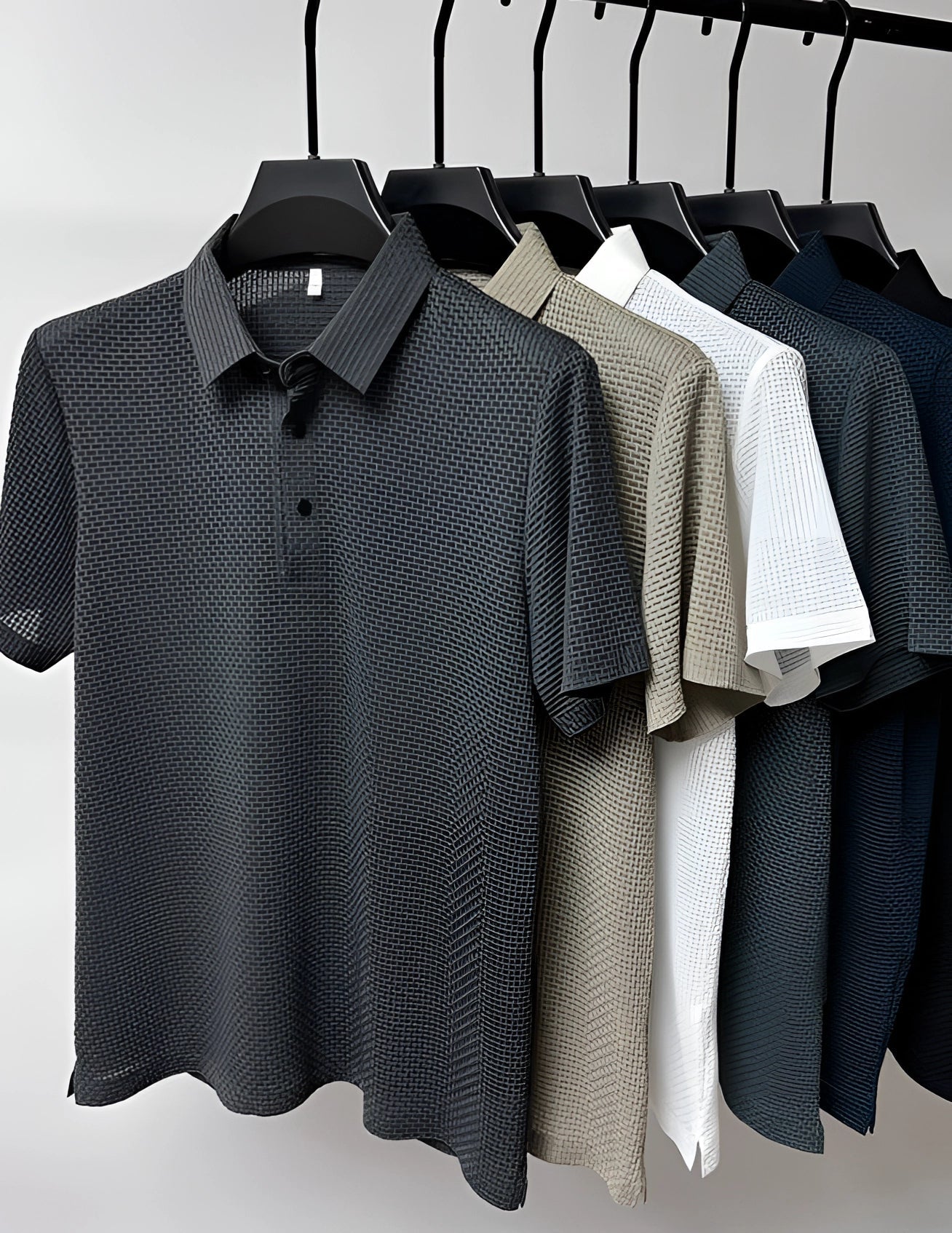 Lightweight Breathable Men's Waffle Knit Golf Polo Shirt for Summer
 - ModishWorld