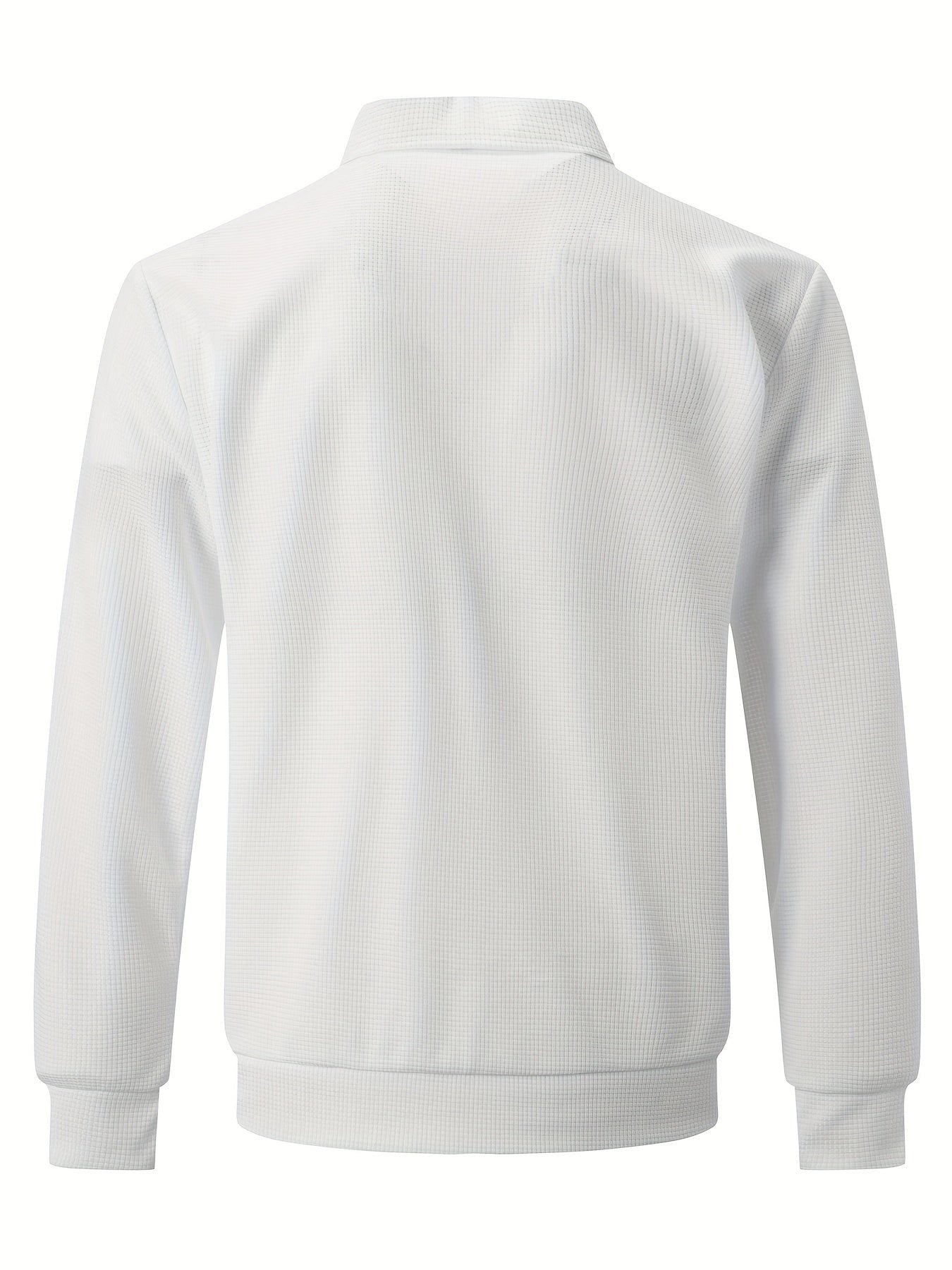 Lightweight Men's Track Jacket in White with Breathable Fabric and Ribbed Cuffs
 - ModishWorld